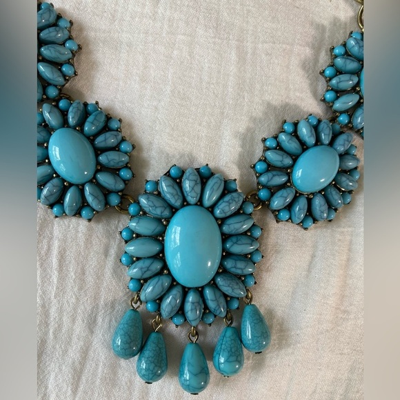 Sugarfix Faux Turquoise Bib Statement Necklace - Picture 7 of 8